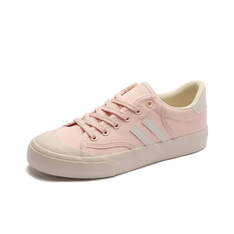 Warrior Breathable Low Top Canvas Shoes Women's Pink Beige-1