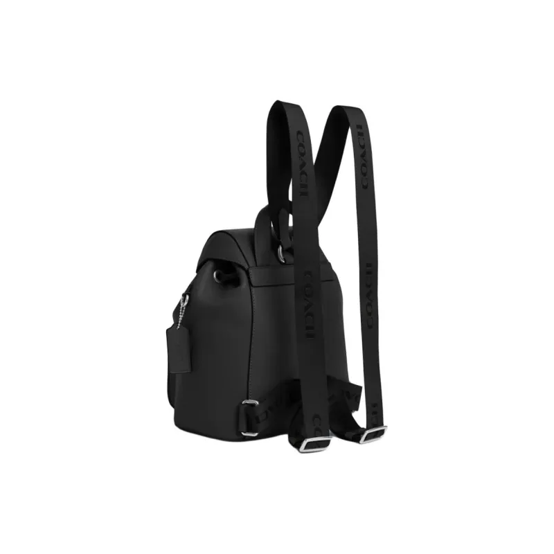 COACH Cow Leather Backpack Medium Size Women's Silver & Black-1