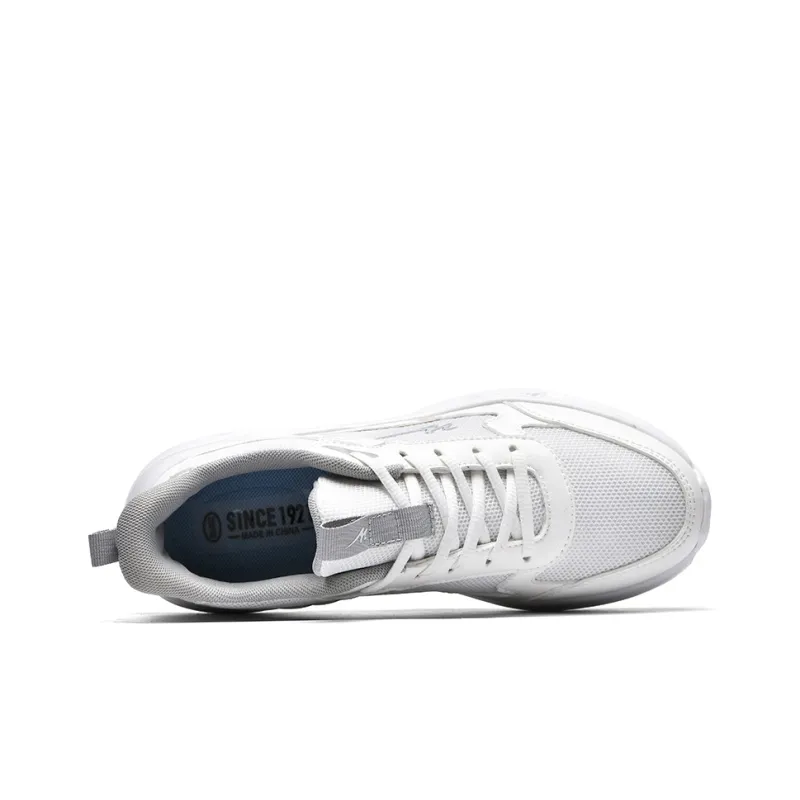 Binary Cushioning Rebound Lightweight Breathable Slip Resistant Low Top Running Shoes Men's White Gray-2