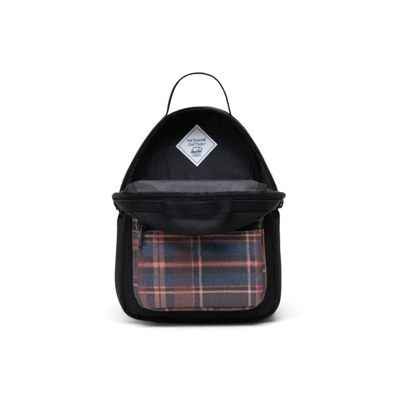 Herschel Nova Series Recycled Fabric Backpack Mini Unisex Black Plaid-3