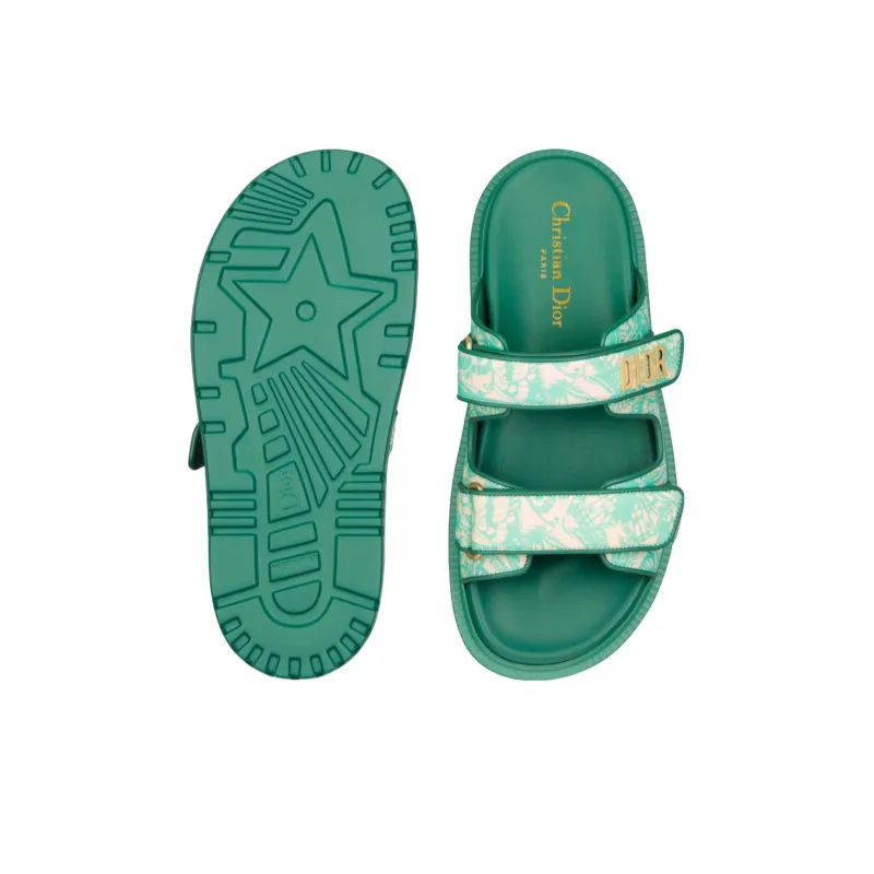 DIOR EVA Slide Slippers Women's Green White-4