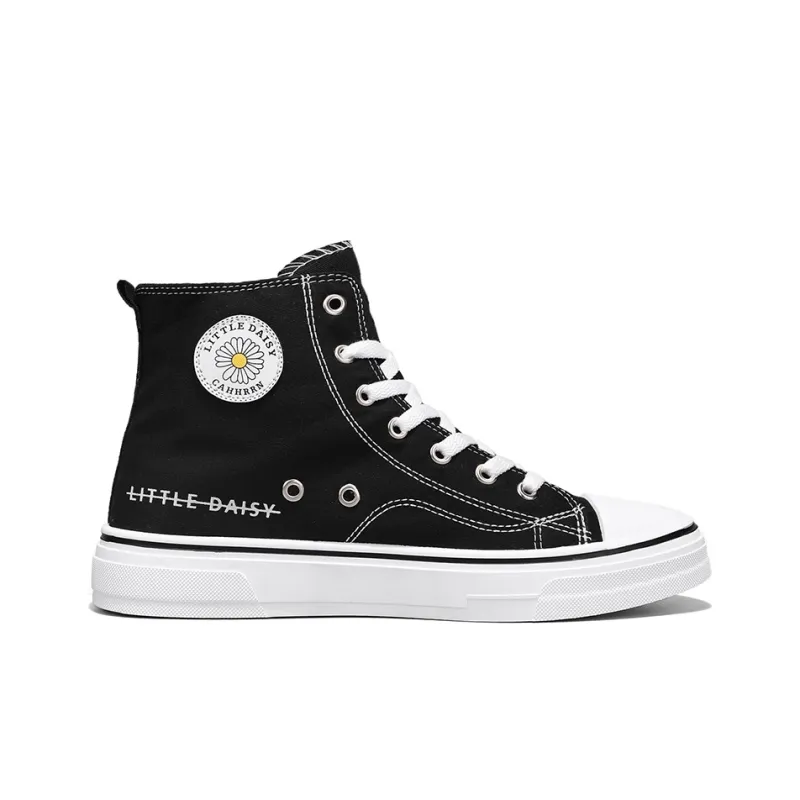Little Daisy Small Daisy Height Increasing Wear-Resistant Breathable Slip-Resistant High-Top Canvas Shoes Men's-1