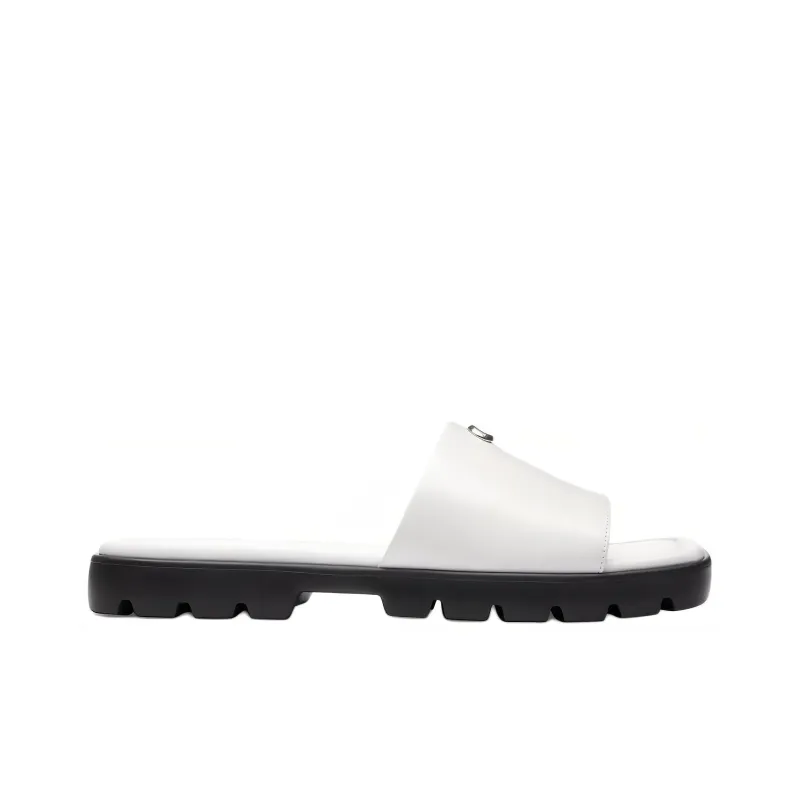 COACH Slide Slippers 0.5cm Women's White-1