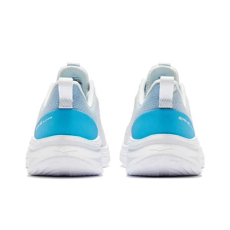 Erke Cushioning Breathable Low-Top Running Shoes Men's Elk White Swimming Pool Blue-3