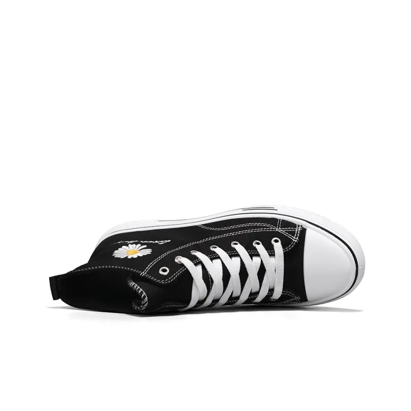 Little Daisy Small Daisy Height Increasing Wear-Resistant Breathable Slip-Resistant High-Top Canvas Shoes Men's-4