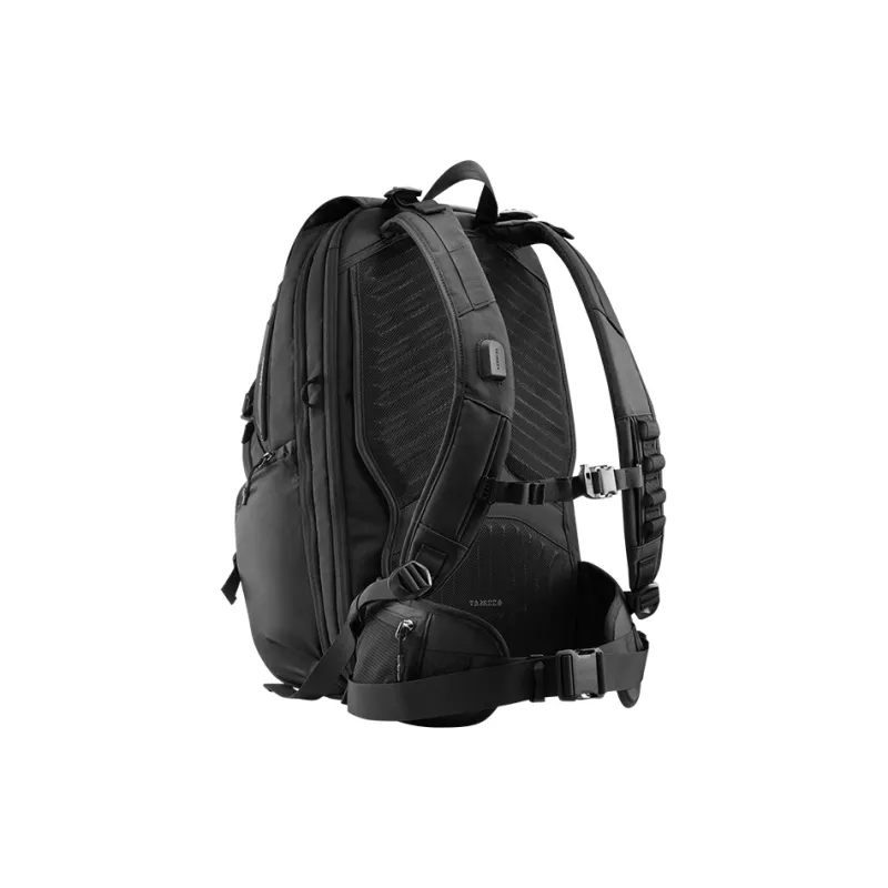 TAJEZZO PVC With Textile Backpack Regular Unisex Black-2