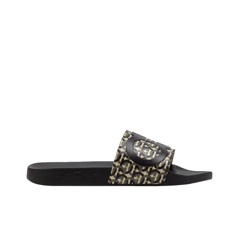FERRAGAMO Gancini Logo-print Slides-1