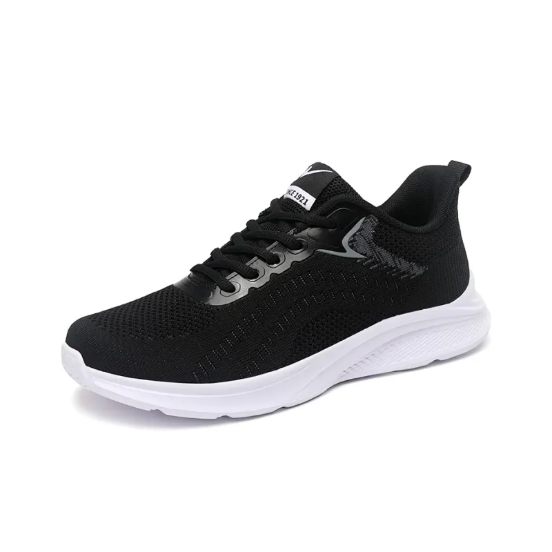 Binary Cushioning Anti Slip Wear Resistant Breathable Lightweight Rebound Low Top Running Shoes Men's Black-1