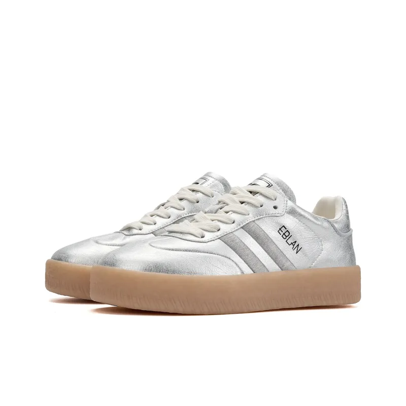 EBLAN Low Top Skateboard Shoes Women's Silver-2