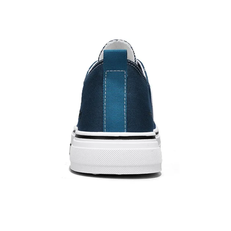 Little Daisy Small Daisy Height Increasing Wear-Resistant Breathable Slip-Resistant Low-Top Canvas Shoes Men's Black-19