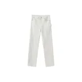 White (pants hem with fringe)