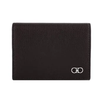 Ferragamo Textured Gancini Wallet Brown
