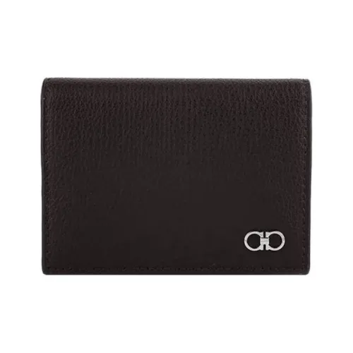 Ferragamo Textured Gancini Wallet Brown