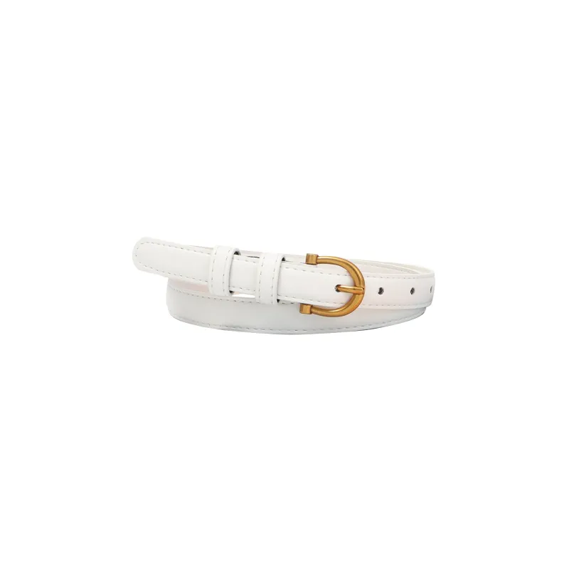 FUO Minimalist Style Gold Head Fashion Casual Everyday Casual Minimalist Style Trendy Leather Belts Women's Width 1.8cm-1