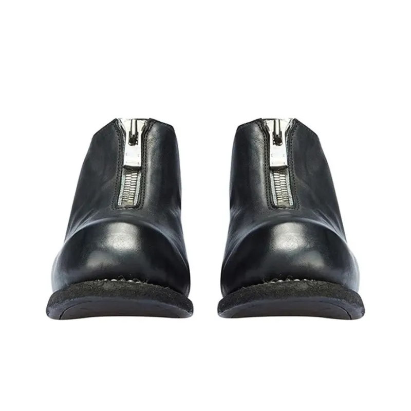 GUIDI Zip-front Block-heel Shoes-3