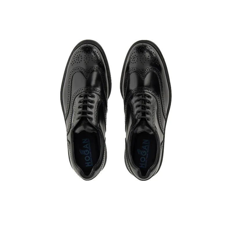 HOGAN Round Toe Lace Up Brogues-3