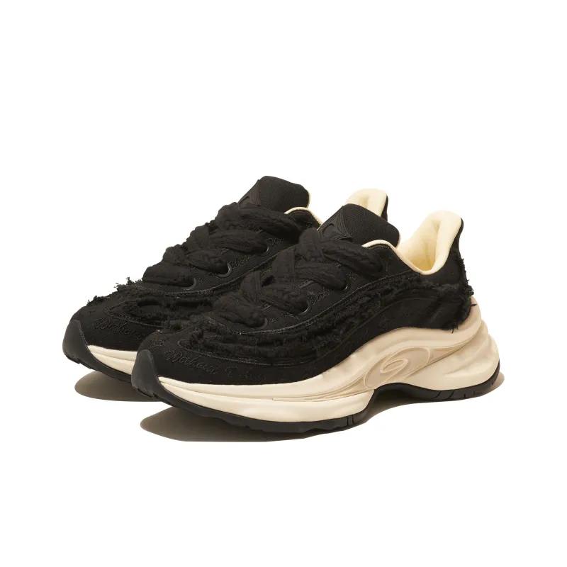 W/O DELAY Chunky Sneakers Unisex Low Top Black-1