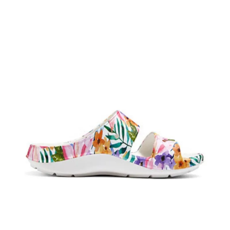 Skechers Slide Slippers Women's White Purple Orange-1
