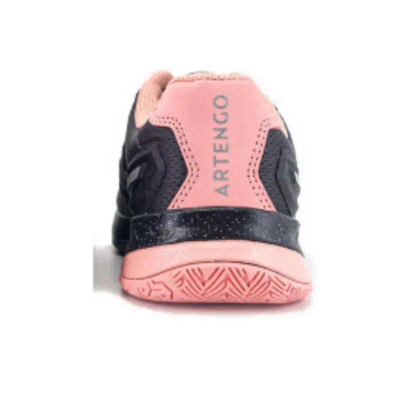 DECATHLON Cushioning Wear Resistant Low Top Tennis Shoes Women's Black Pink-3