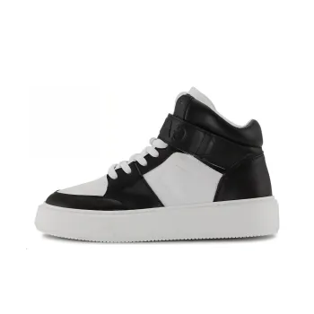 GANNI Wear Resistant High Top Skateboard Shoes Unisex Black White