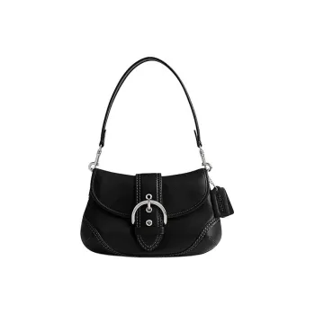 COACH Soho Cow Leather One Shoulder Handbag Medium Size Women's Black