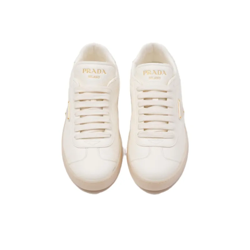 PRADA Triangle-logo Leather Sneakers-3