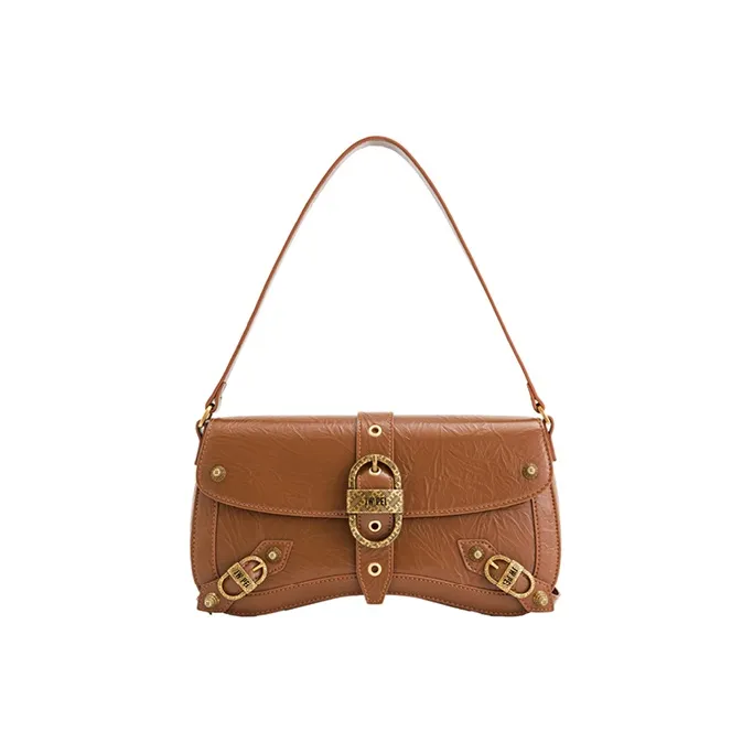 JW PEI Artificial Leather Shoulder Bag Baguette Bag Shoulder Bag Medium Size Women's Black-12