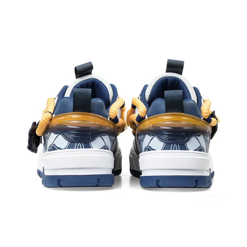 KFT Dreadlocks Model Vintage Denim Slip Resistant Cushioning Low Top Skateboard Shoes Men's-8