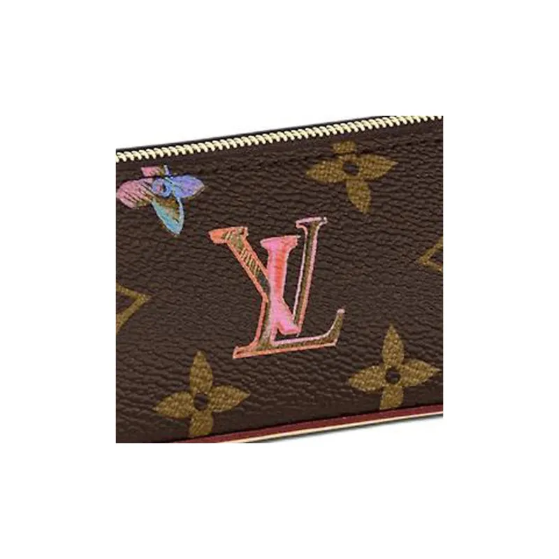 LOUIS VUITTON Elizabeth Letter Combination Canvas Pen Pouch Storage Bag Unisex Brown-3