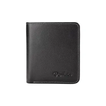 BISON DENIM Cow Leather Genuine Leather Wallet Regular Men's Black