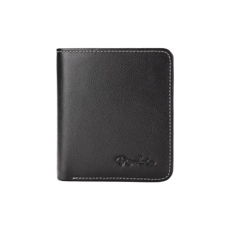 BISON DENIM Cow Leather Genuine Leather Wallet Regular Men's Black-0