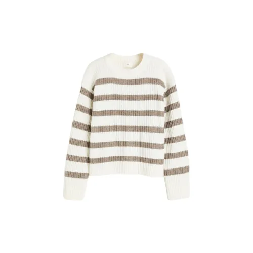 H&M Sweaters Women's Cream/Beige Stripes