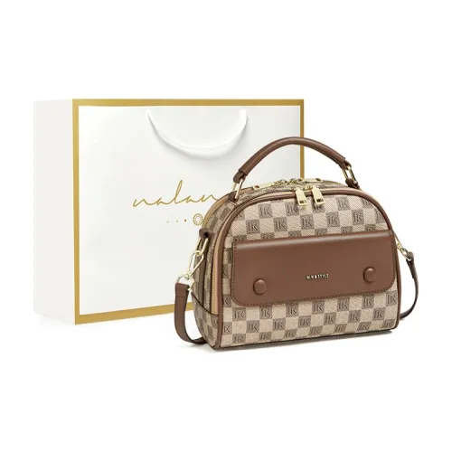 Narandu PVC With Synthetic Leather Handbags Shoulder Bag Crossbody Bag Medium Size Women's Khaki
