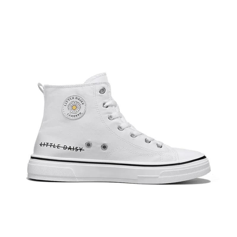 Little Daisy Small Daisy Height Increasing Wear-Resistant Breathable Slip-Resistant High-Top Canvas Shoes Men's-8