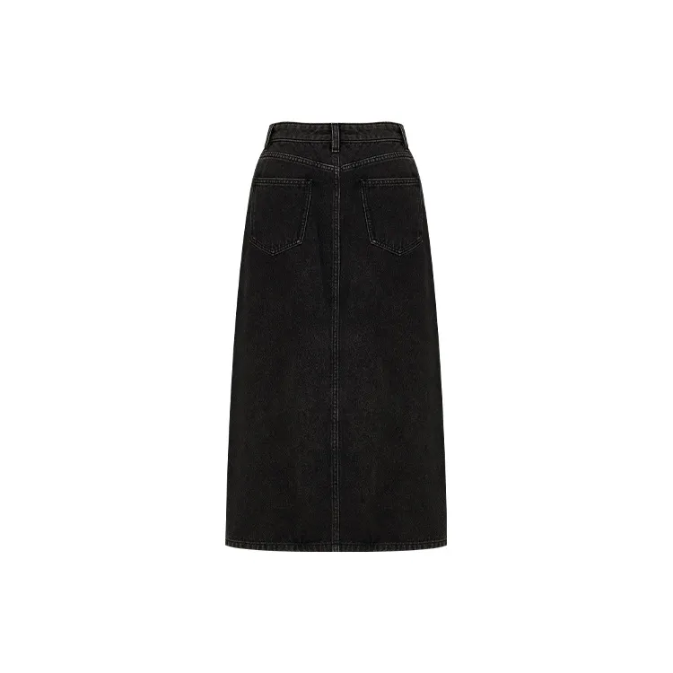 TAMMY TANGS Denim Long Skirts Women's Denim Black-1