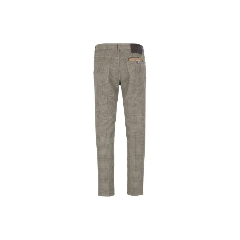 JACOB COHEN Check Printed Mid Rise Trousers-1
