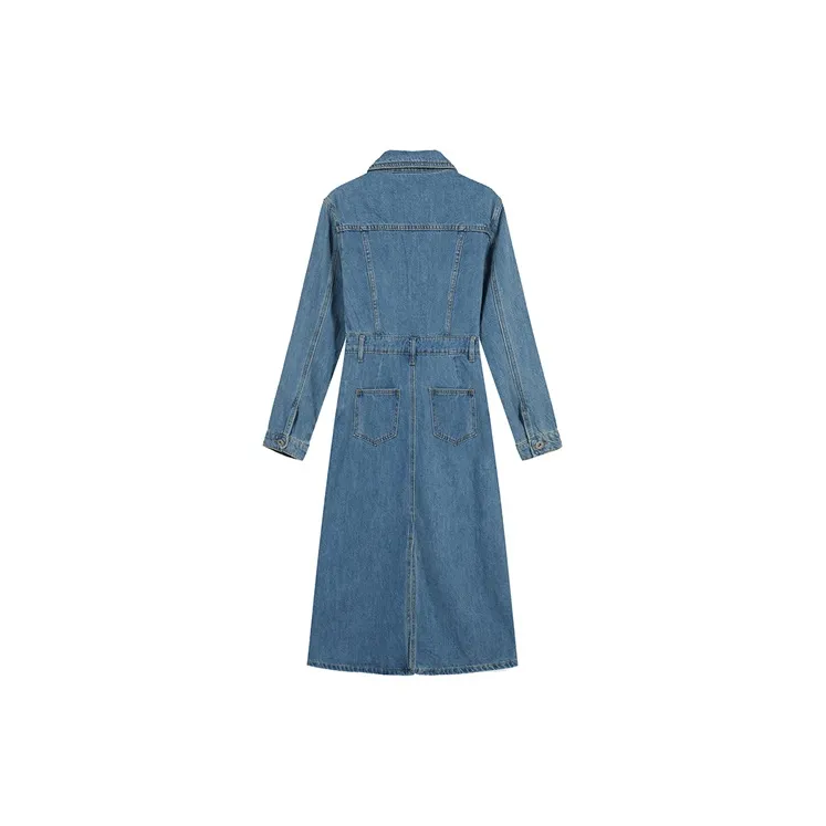 ETSE Long Sleeved Dresses Women's Blue-1