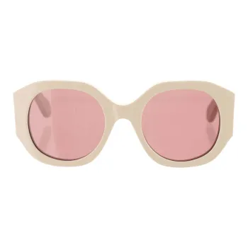 Chloe Recycled Acetate Round Sunglasses Women's Beige