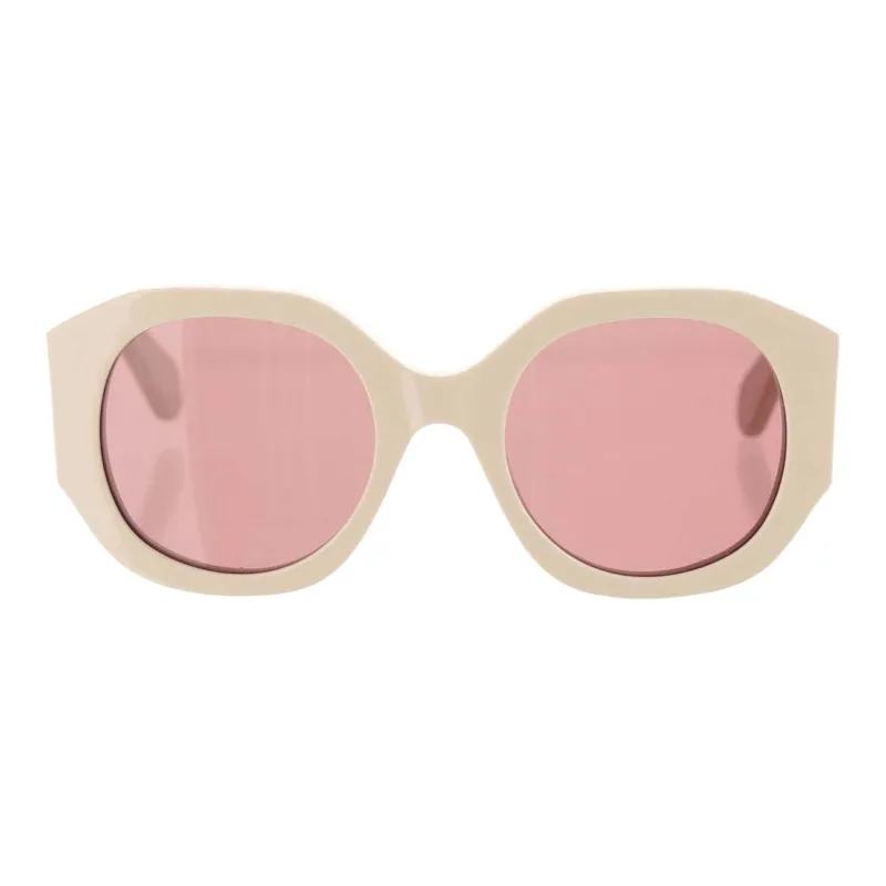 Chloe Recycled Acetate Round Sunglasses Women's Beige-0