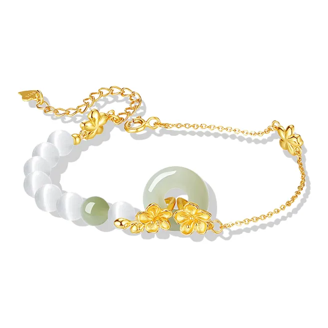 7℃ Hetian Jade Bracelets Women's Pale Greenish White Jade-2