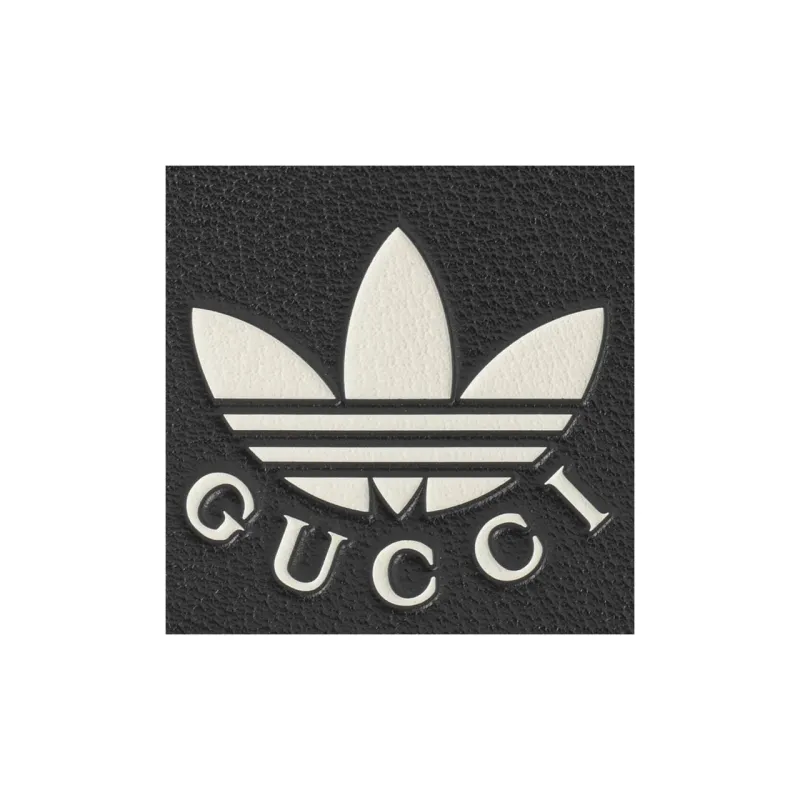 GUCCI Adidas Collaboration Leather Cell Phone Pouch Shoulder Bag Crossbody Bag Women's Black/Ecru-7