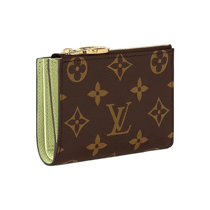 LOUIS VUITTON Monogram Coated Canvas Wallet Women's Light Green-1