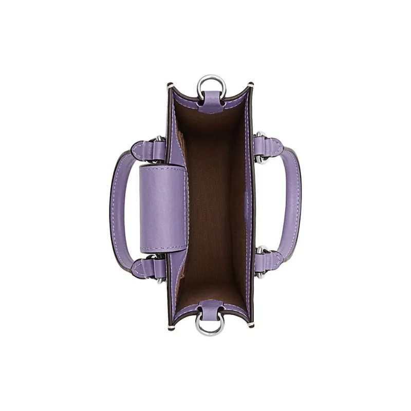 COACH N/S Artificial Leather Handbag Mini Women's Light Violet & Chalk White-2