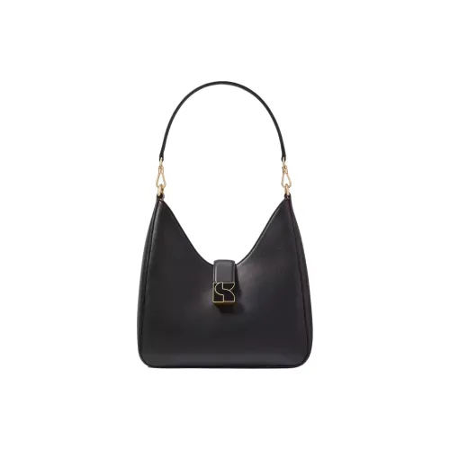 Kate Spade Leather Hobo Bag Shoulder Bag Crossbody Bag Handbag Women's Black