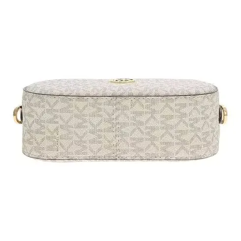 MICHAEL KORS Canvas With Leather Shoulder Bag, Crossbody Bag Small Size Women's Light Cream-2