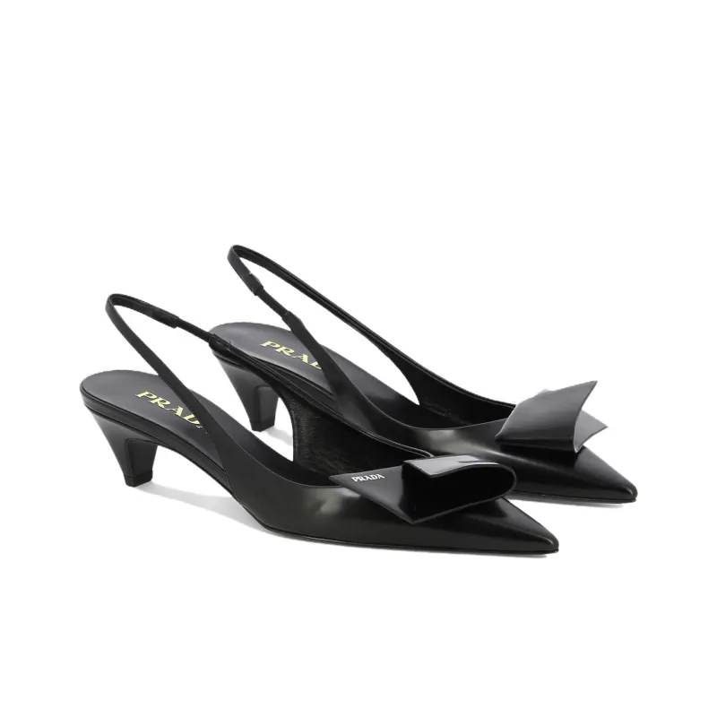 PRADA 60mm Fold-detail Leather Pumps-2