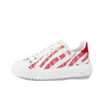 LOUIS VUITTON Time Out Stylish Skateboarding Shoes Women's White Red