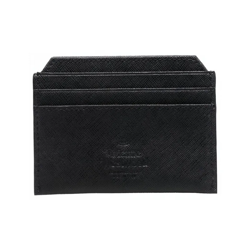 Vivienne Westwood Saffiano Calfskin Card Holder Card Holder Men's Black-1