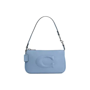 COACH Nolita Cow Leather One Shoulder Handbag Trumpets Women's Cornflower Blue Wild Multicolor