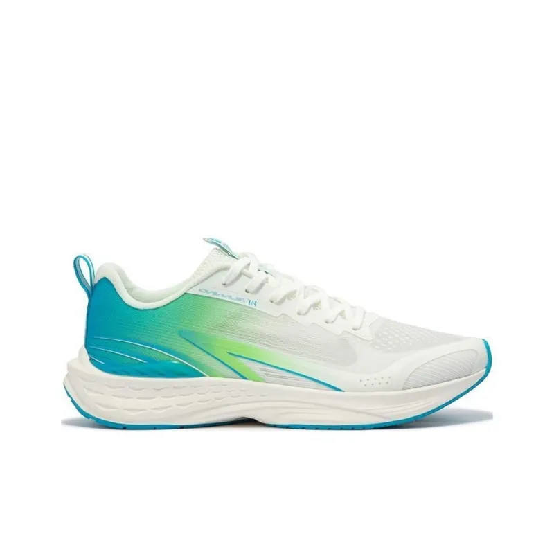 361° Flying Fish 3.0 Cushioning, Wear Resistant Low Top Running Shoes Men's White Cyan-1